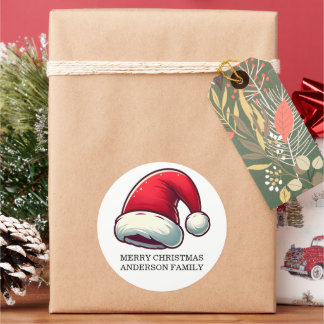 Personalize Jolly Brain Warmer Greeting Card Classic Round Sticker