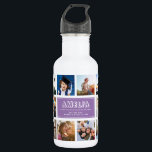 Personalize Kid Child Name Instagram Photos PURPLE 532 Ml Water Bottle<br><div class="desc">Modern,  personalized Instagram photo collage water bottle for the best Back to School day Ever. A perfect gift also for a child's birthday! She'll love carrying his favorite people around wherever he goes and it will help ease anxiety over the first day of school. This is the purple version.</div>