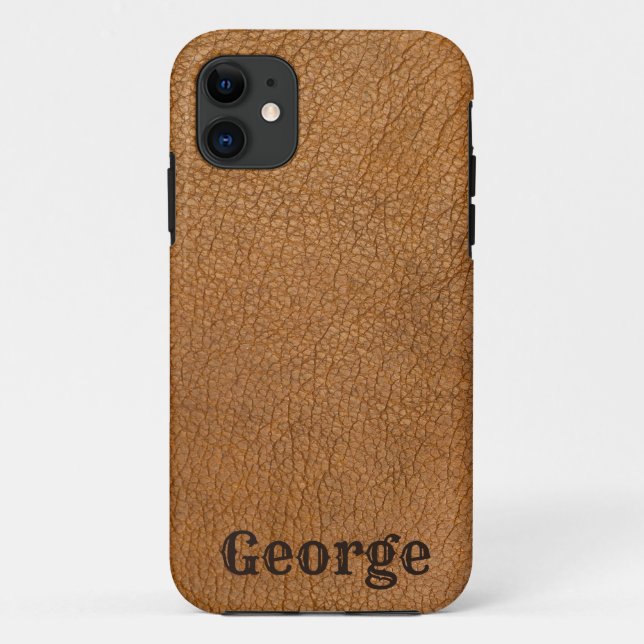 Personalize Leather Case-Mate iPhone Case (Back)