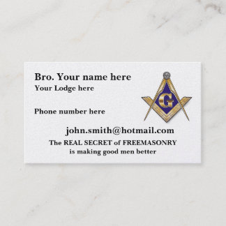 PERSONALIZE MASONIC LODGE BUSINESS CARD