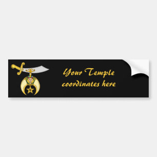 Personalize Masonic & Shriners Emblem Bumper Sticker