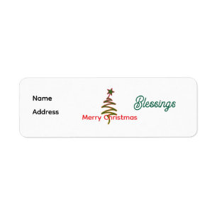 Personalize Merry Christmas Return Address Label