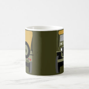 Personalize Military Veteran vintage Army Vehicle Coffee Mug