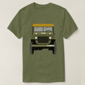 Personalize Military Veteran vintage Army Vehicle T-Shirt