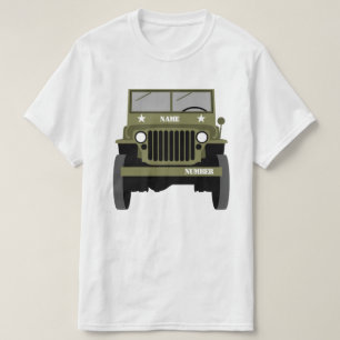 Personalize Military Veteran vintage Army Vehicle T-Shirt