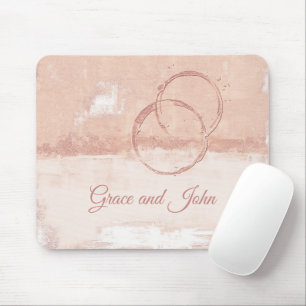 Personalize Modern Art Style Soft Pink Peach Mouse Mat