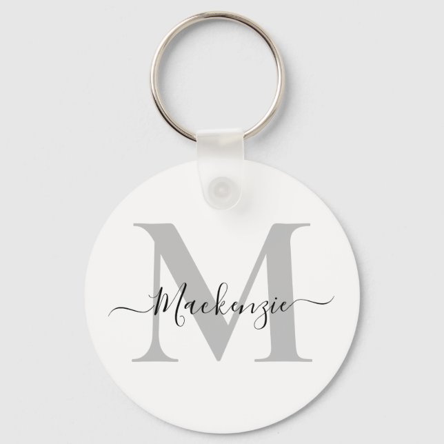 Personalize Monogram Initial Name Key Ring (Front)