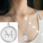 Personalize Monogram Initial Name Silver Plated Necklace<br><div class="desc">Personalize this Monogram Initial or Name product. Looks good on anything. ⭐PERSONALIZE this template with your artwork. ⭐EDIT it further to make more changes. ⭐TRANSFER this design to any product. Visit all my stores at bit.ly/SandyspiderStores (cut and paste).</div>