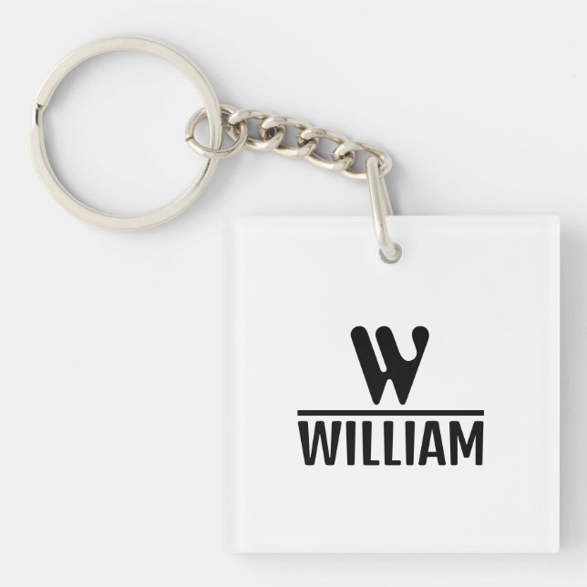 Personalize Monogram Name Acrylic Keychain (Front)