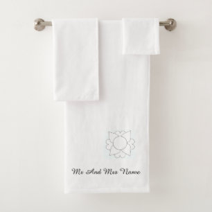 Personalize Mr And Mrs Name  Bath Towel Set