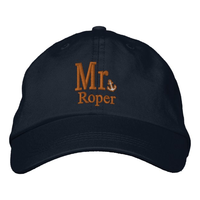 Personalize Mr & Mrs Embroidery Embroidered Cap (Front)
