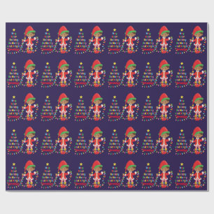 Personalize Multicultural Boy Elf Wrapping Paper