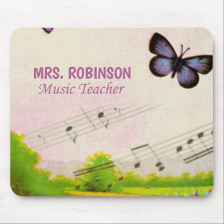 Personalize, Music Butterflies Thanks Teacher Mouse Mat