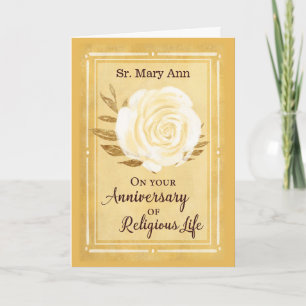 Personalize Name Anniversary of Religious Life Nun Card