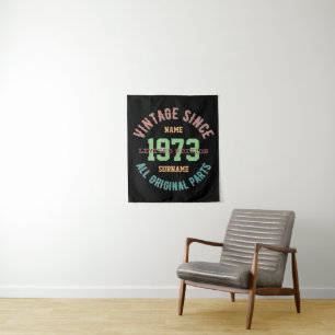 PERSONALIZE NAME BIRTHDAY YEAR VINTAGE GIFTS TAPESTRY