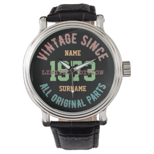 PERSONALIZE NAME BIRTHDAY YEAR VINTAGE GIFTS WATCH