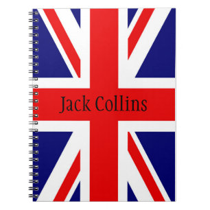 Personalize name British flag - the Union Jack Notebook