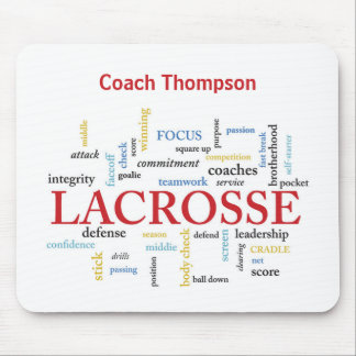 Personalize Name Lacrosse Coach Thanks Words Mouse Mat