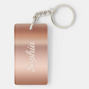 Personalize Name & Message, Rose Gold Key Ring
