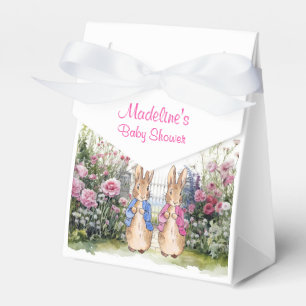 Personalize Name Peter and Flopsy in flower garden Favour Box