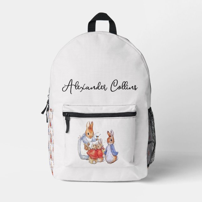 Personalize Name Peter the rabbit  Printed Backpack (Front)
