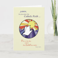 Personalize Name, RCIA Dove Circle on Yellow, Cust