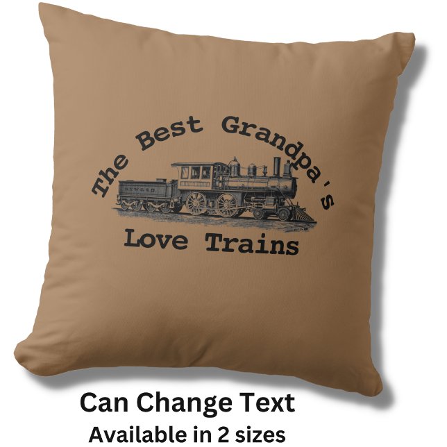Personalize Name Text - Best Grandpas Love Trains Cushion (Creator Uploaded)