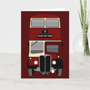 Personalize Old Reading Double Decker Bus Card