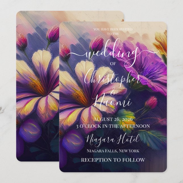 PERSONALIZE: Painted Flowers Invitation (Front/Back)