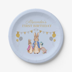 Personalize Peter rabbit 1st Birthday Paper Plate