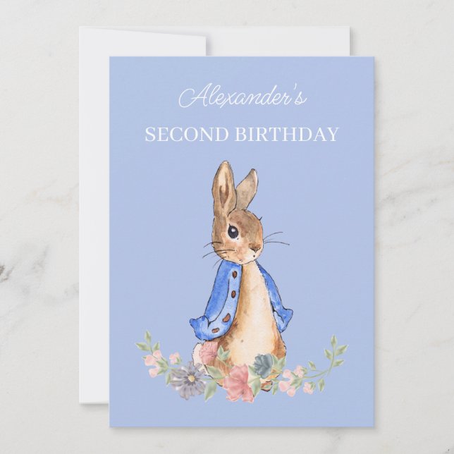 Personalize Peter Rabbit 2nd Birthday Invitation (Front)