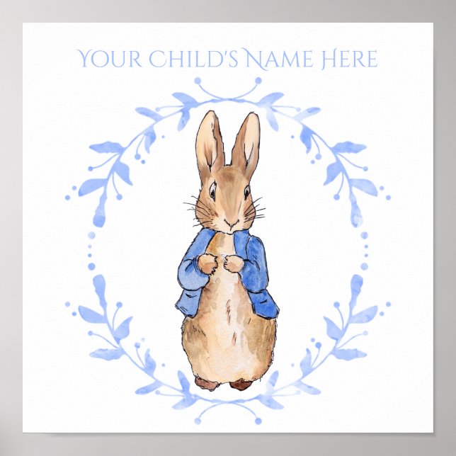 Personalize Peter Rabbit with Child's Name Poster (Front)