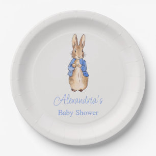 Personalize Peter the rabbit Baby shower Balloon Paper Plate