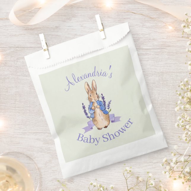 Personalize Peter the Rabbit Baby shower Favour Bags (Clipped)