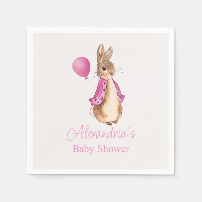 Personalize Peter the Rabbit Baby Shower Napkin (Front)