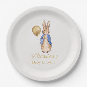 Personalize Peter the Rabbit Baby Shower Paper Plate