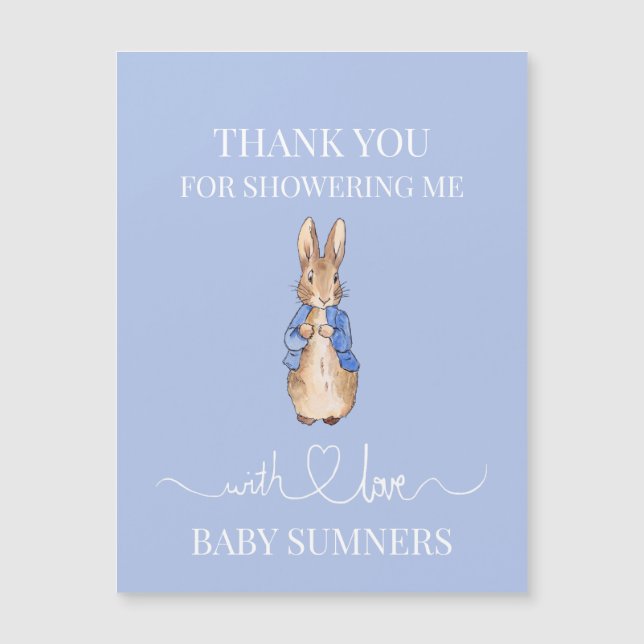 Personalize Peter the rabbit Baby Shower Thank you (Front)