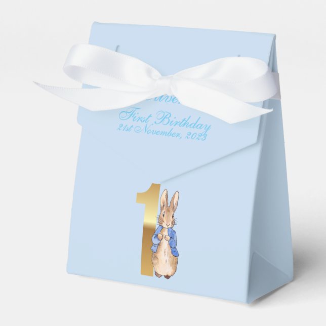 Personalize Peter the Rabbit Child Name Birth Date Favour Box (Front Side)