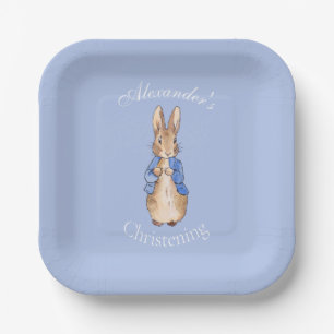 Personalize Peter the rabbit Christening Paper Plate