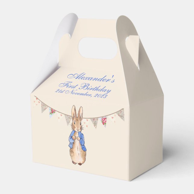 Personalize Peter the Rabbit First Birthday Favour Box (Front Side)