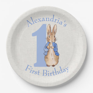 Personalize Peter the rabbit First birthday  Paper Plate