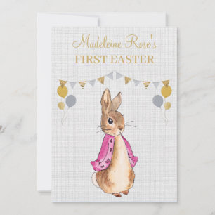 Personalize Peter the rabbit Flopsy First Easter  Invitation