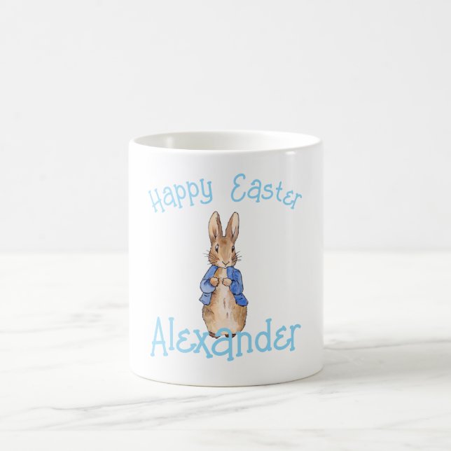 Personalize Peter the rabbit Happy Easter Coffee Mug (Center)