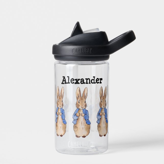 Personalize Peter the rabbit with a name Water Bottle (Left)