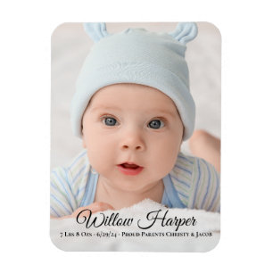 Personalize Photo Baby Birth Announcement Magnet