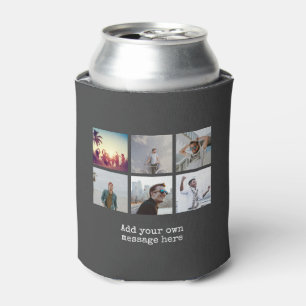 Personalize Photo Collage Design Own Upload Image Can Cooler