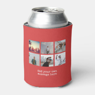 Personalize Photo Collage Design Own Upload Image Can Cooler