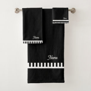 Personalize Piano Keys Luxurious Gift Bath Towel Set