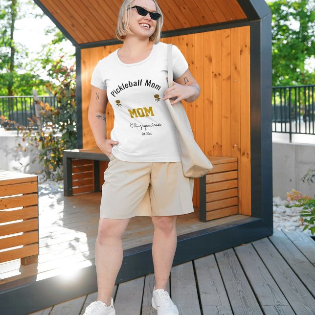 Personalize Pickleball Mom with Custom Name Design T-Shirt (Creator Uploaded)