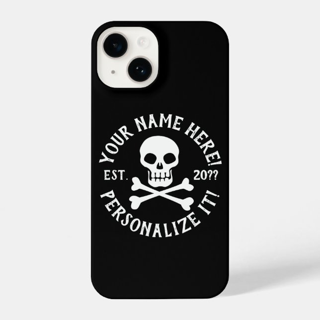 PERSONALIZE Pirate Skull and Crossbones iPhone Case (Back)